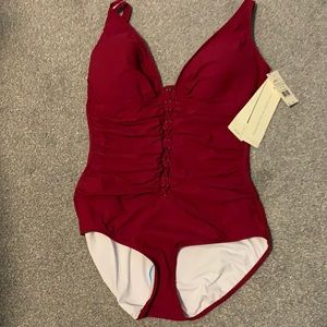 NWT Gottex swimsuit maroon size 16D